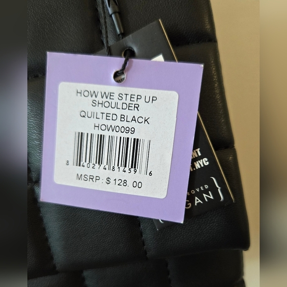 House of Want, Peta Cert. Vegan, Quilted Shoulder Hand Bag NWT - Picture 3 of 14